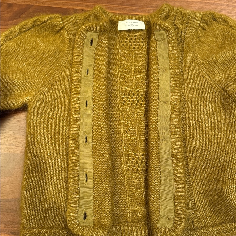 Sezane Evi Cardigan in Olive Green Sz XS/S - Picture 9 of 10